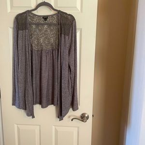 Torrid Gray Lace Shrug Cover Up Size 1